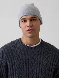 100% Cotton Beanie - Grey — view 2