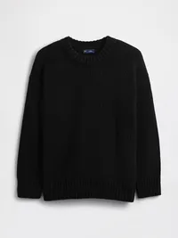 100% Cotton Oversized Sweater - Black — view 5