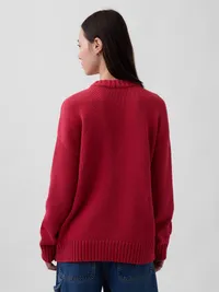 100% Cotton Oversized Sweater - chakra red — view 3