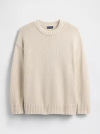 100% Cotton Oversized Sweater - Chino beige — view 5