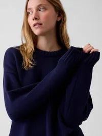 100% Cotton Oversized Sweater - Navy blue uniform — view 4