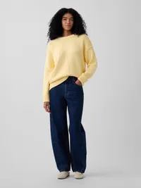 100% Cotton Oversized Sweater - Yellow maize — view 2