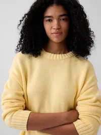100% Cotton Oversized Sweater - Yellow maize — view 4