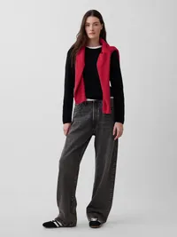 100% Cotton Rollneck Sweater - Black — view 2
