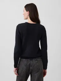 100% Cotton Rollneck Sweater - Black — view 3