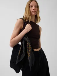 100% Silk Bandana - Leopard print — view 2