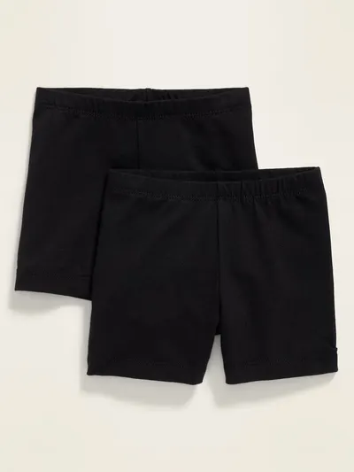 2-Pack Biker Shorts for Toddler Girls - Black