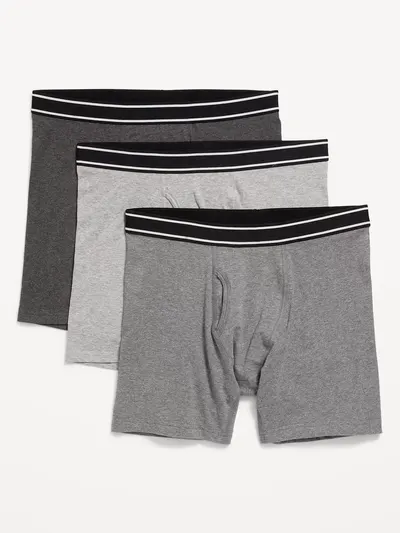 3-Pack Soft-Washed Boxer Briefs -- 6.25-inch inseam - Grayscale