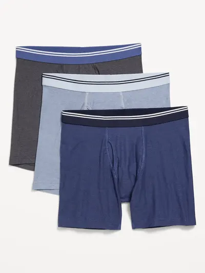 3-Pack Soft-Washed Boxer Briefs -- 6.25-inch inseam - Multi Blue