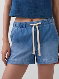 4" Denim Easy Shorts - Medium indigo — view 5