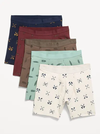 5-Pack Soft-Washed Boxer Briefs -- 6.25-inch inseam - Hunter