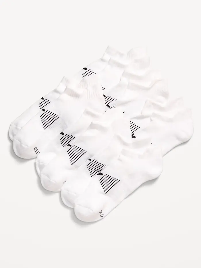 6-Pack Athletic Ankle Socks for Men - White