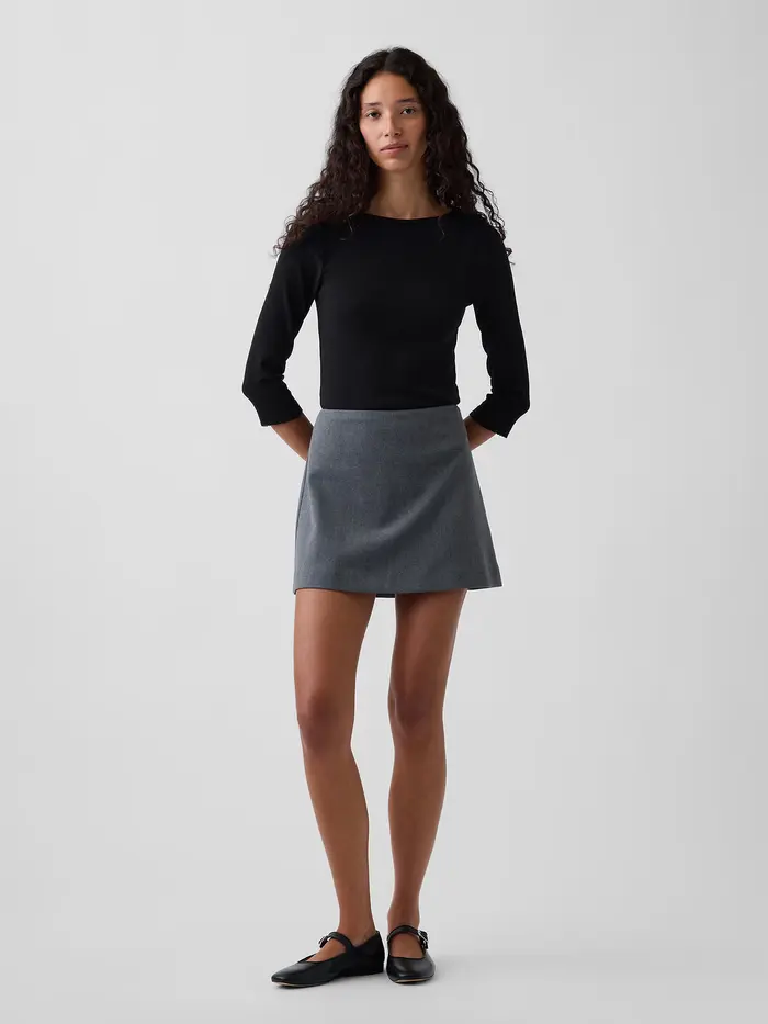 A-Line Mini Skort - Dark heather grey