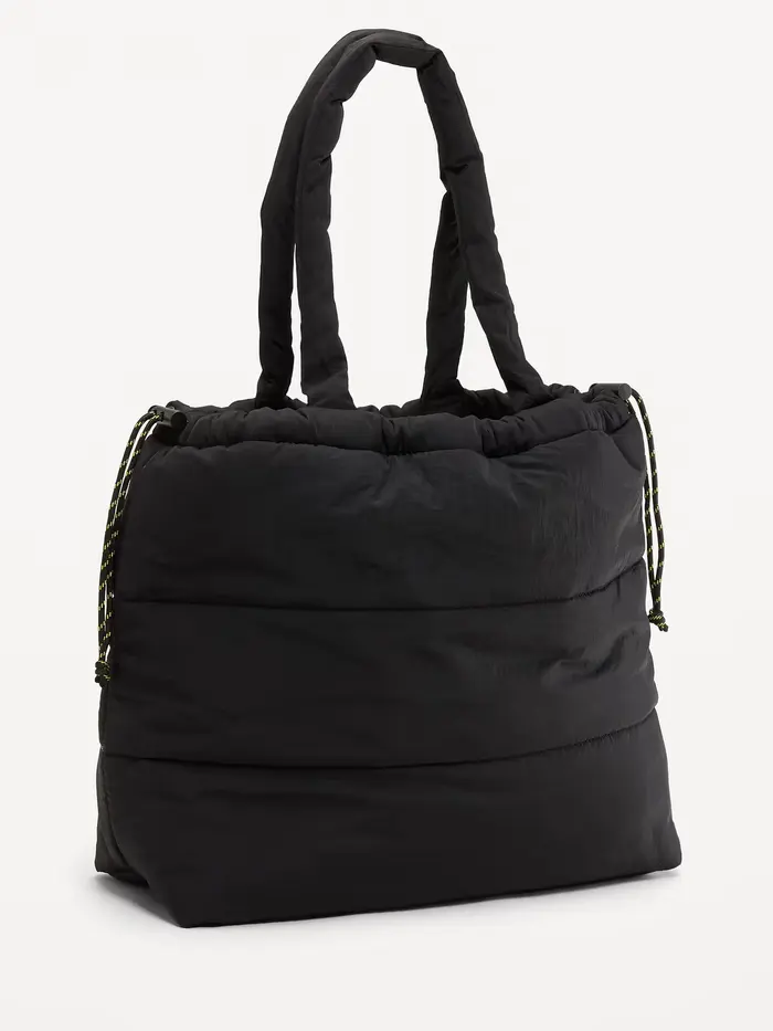 Active Puffer Cinched Tote - Black Jack