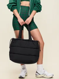 Active Puffer Cinched Tote - Black Jack — view 2