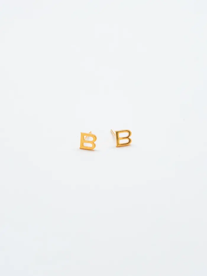 Admiral Row Gold Initial Earrings - B