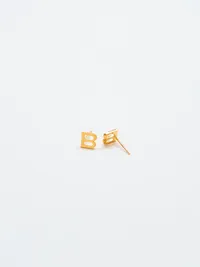 Admiral Row Gold Initial Earrings - B — view 2