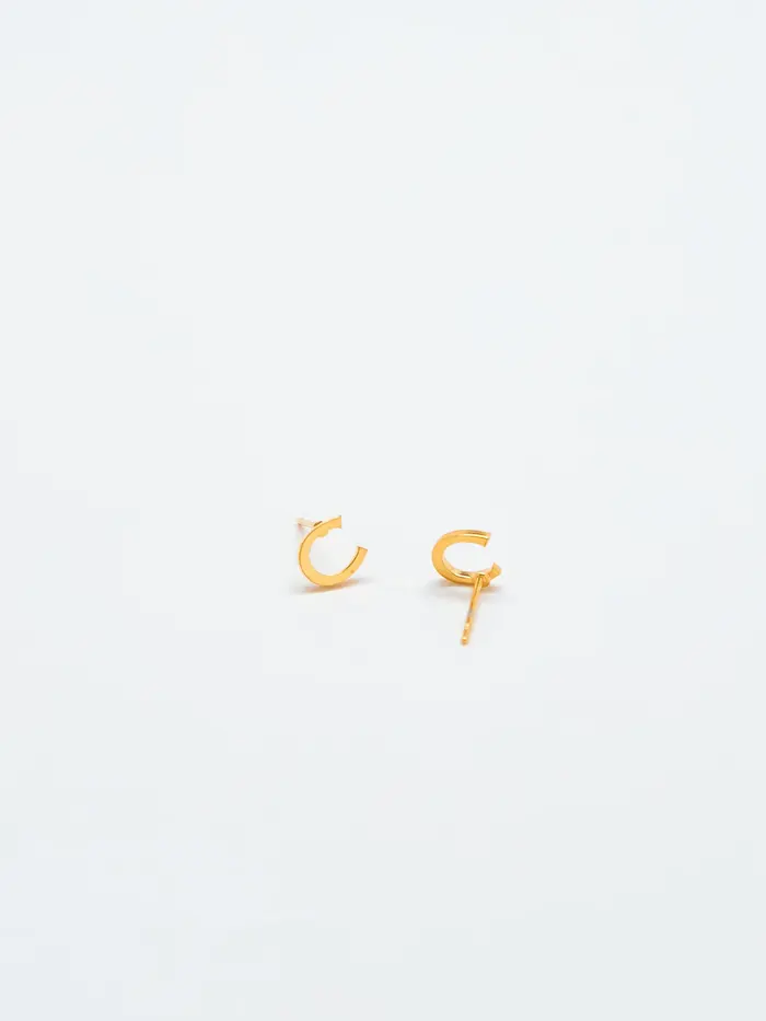 Admiral Row Gold Initial Earrings - C