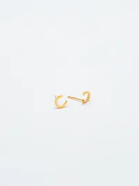 Admiral Row Gold Initial Earrings - C — view 2