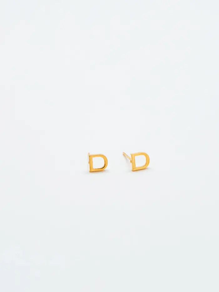 Admiral Row Gold Initial Earrings - D