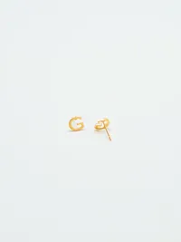 Admiral Row Gold Initial Earrings - G — view 4