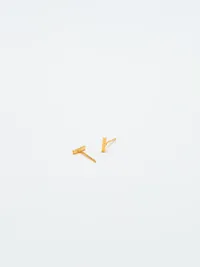 Admiral Row Gold Initial Earrings - I — view 2