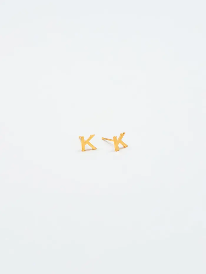 Admiral Row Gold Initial Earrings - K