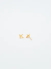 Admiral Row Gold Initial Earrings - K — view 2