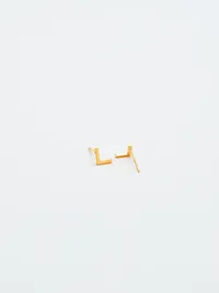 Admiral Row Gold Initial Earrings - L — view 2