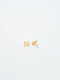 Admiral Row Gold Initial Earrings - N — view 2