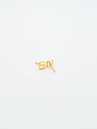 Admiral Row Gold Initial Earrings - S — view 2