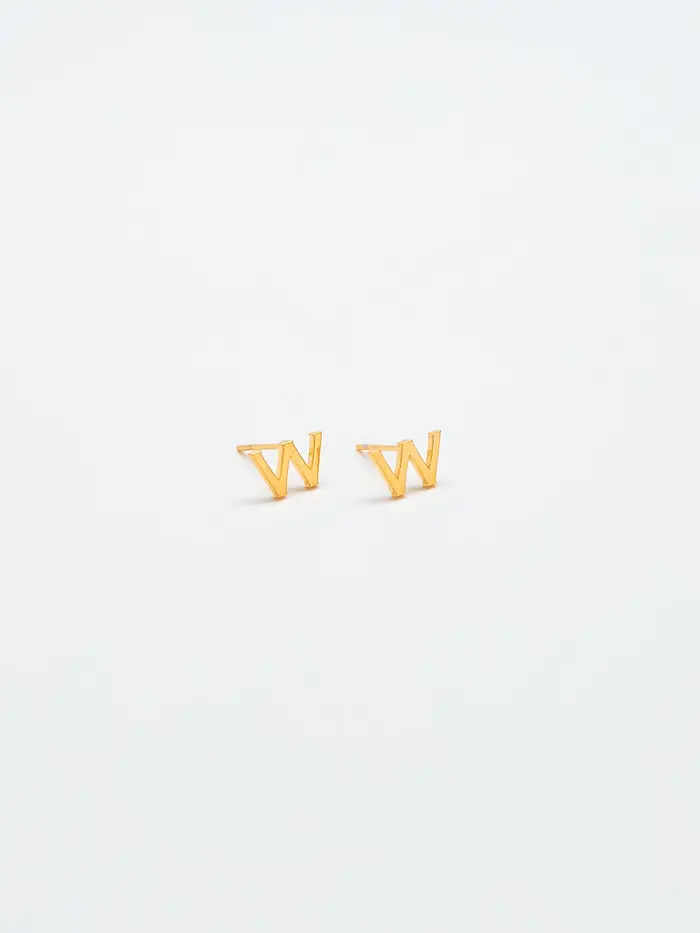 Admiral Row Gold Initial Earrings - W