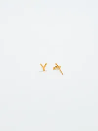 Admiral Row Gold Initial Earrings - Y — view 2