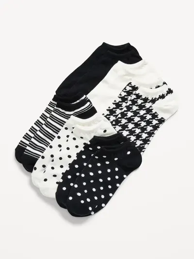 Ankle Socks 6-Pack for Women - Black/White C