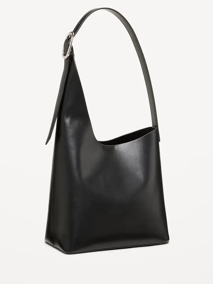 Asymmetrical Structured Tote Bag - Black Jack