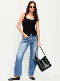 Asymmetrical Structured Tote Bag - Black Jack — view 2