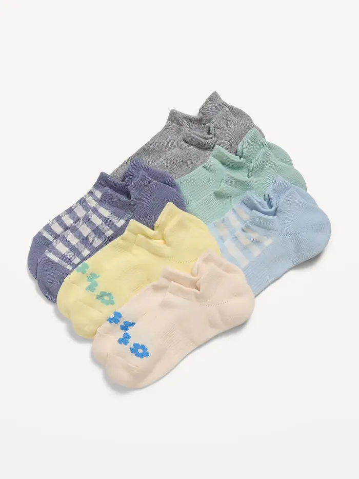 Athletic Ankle Socks 6-Pack - Ditsy Cool Combo
