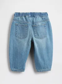 Baby Pull-on Barrel Jeans - Blue medium wash — view 2