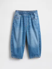 Baby & Toddler Pull-on Barrel Jeans - Light blue — view 3