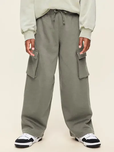 Baggy Cargo Sweatpants for Boys - Dill Caper