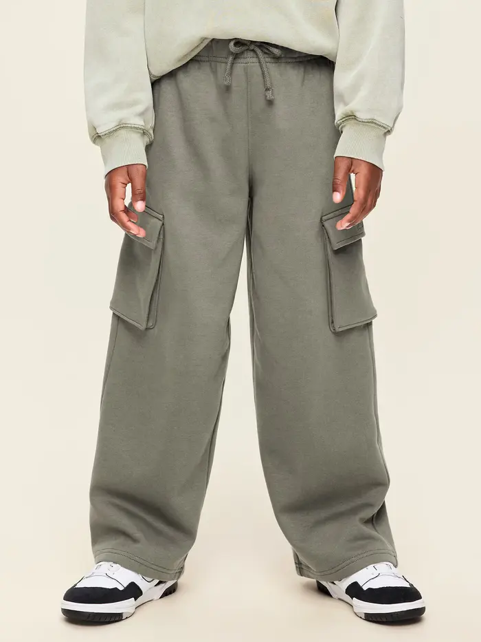 Baggy Cargo Sweatpants for Boys - Dill Caper
