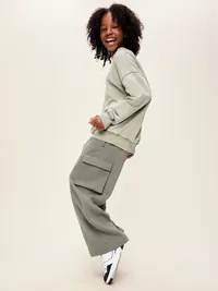 Baggy Cargo Sweatpants for Boys - Dill Caper — view 3
