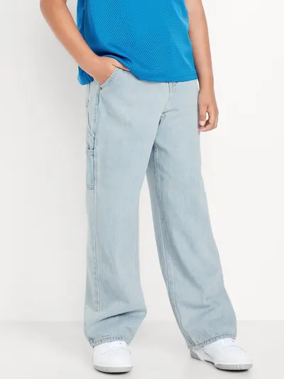 Baggy Carpenter Jeans for Boys - Light Wash