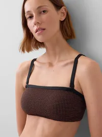 Bandeau Bikini Top - Brown gingham — view 3