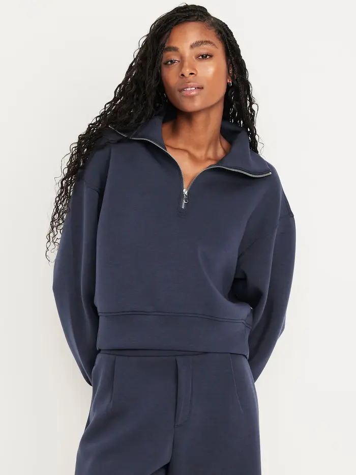 Bounce Fleece Half-Zip Pullover Sweatshirt - Dusk Navy