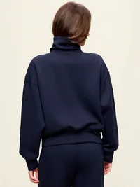 Bounce Fleece Half-Zip Pullover Sweatshirt - In the Navy — view 2