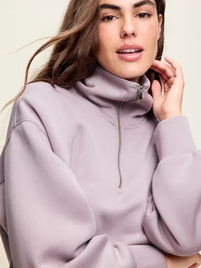 Bounce Fleece Half-Zip Pullover Sweatshirt - Mockingbird