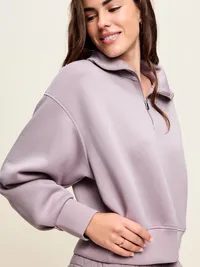 Bounce Fleece Half-Zip Pullover Sweatshirt - Mockingbird — view 4