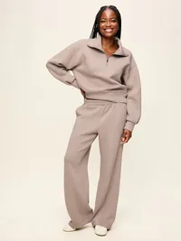 Bounce Fleece Half-Zip Pullover Sweatshirt - Mushroom — view 3