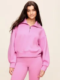 Bounce Fleece Half-Zip Pullover Sweatshirt - Orchid — view 5
